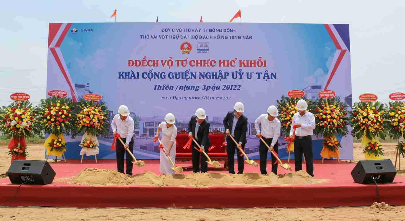 An image illustrating Dịch Vụ Tổ Chức Lễ Khởi Công Chuyên Nghiệp Uy Tín